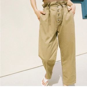 Urban Outfitters Terra High Rise Paper-Bag Waist Tapered Leg Pants